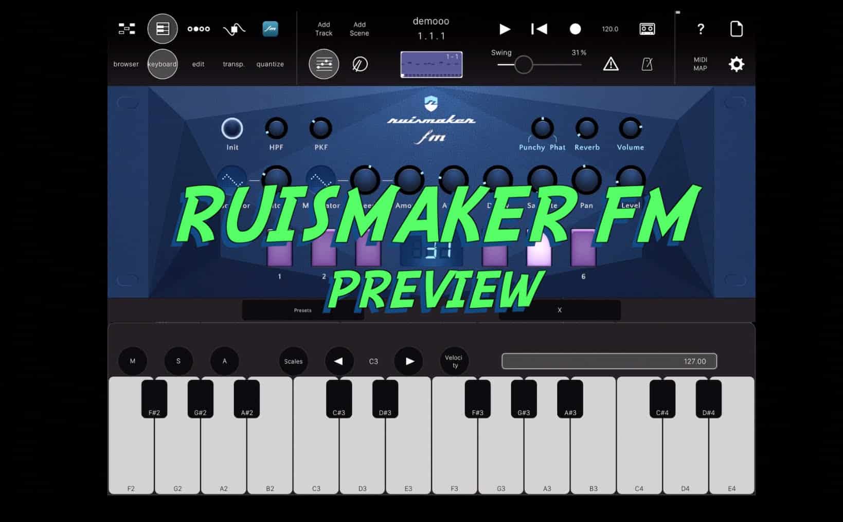 Ruismaker FM FM drum synth for iOS iDesignSound