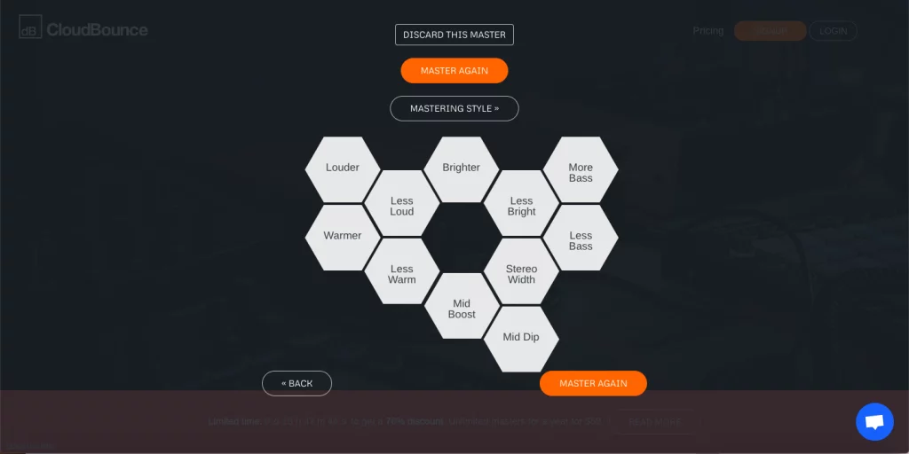 cloudbounce interface best online mastering service